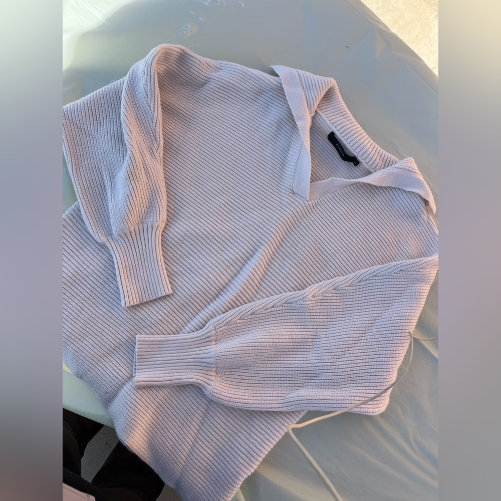 Zesica Cream Ribbed Sweater